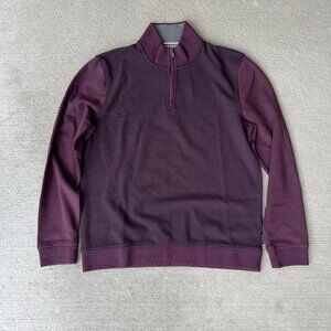 Ted Baker London Men’s 1/4 Zip Pullover Sweater Maroon Size 4 (L)